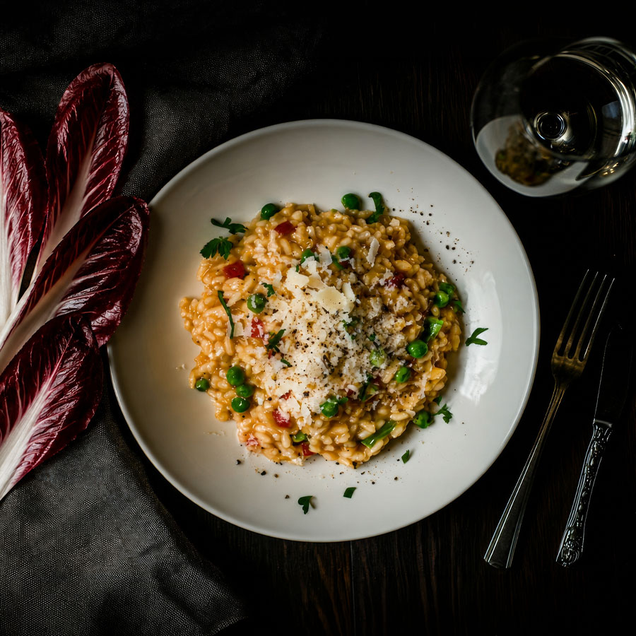 Risotto mit rotblättrigem Chicorée