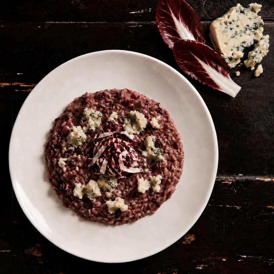 Risotto mit rotblättrigem Chicorée